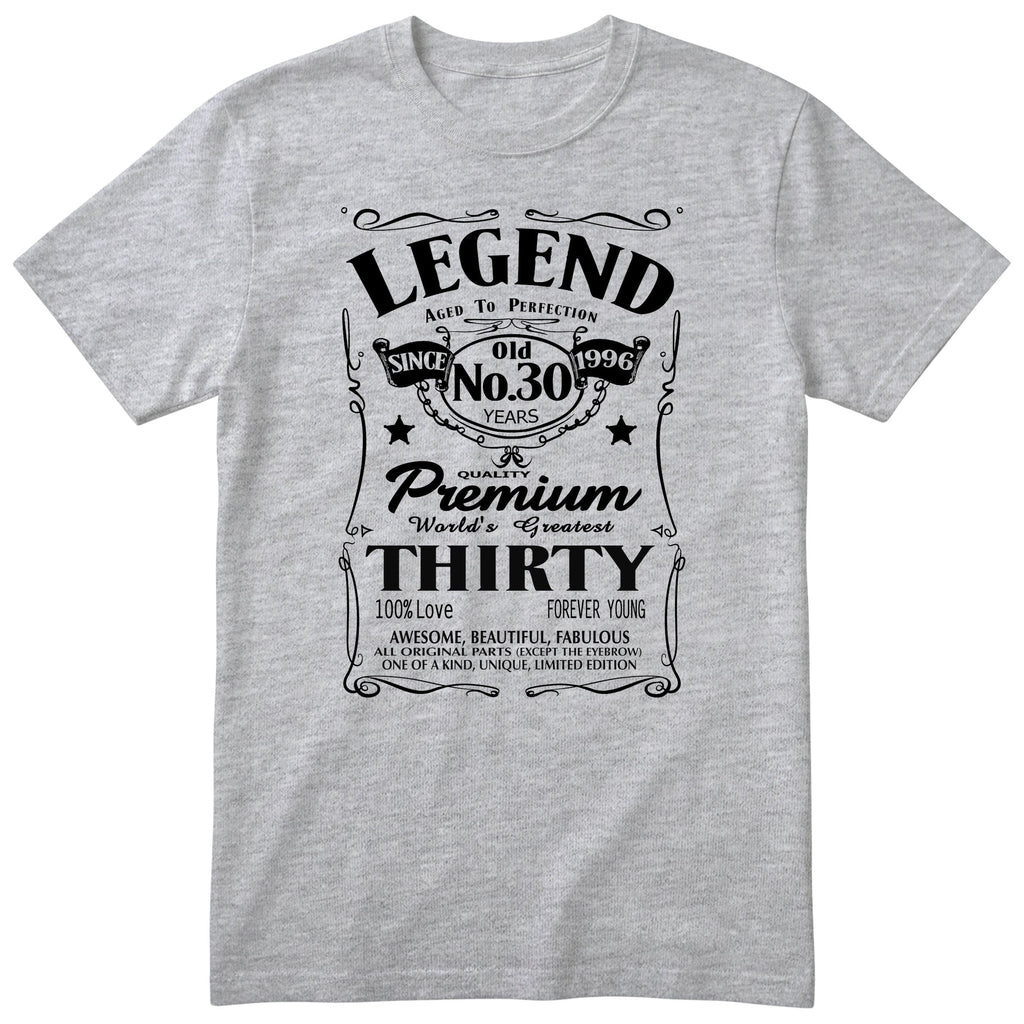 Legend Aged to Perfection 30th Birthday T-Shirt Women - Heather Grey