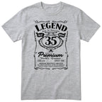 Legend Real Queen 35th birthday t-shirt for women in heather grey - Gildan 64000 vintage label