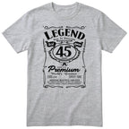 Legend Real Queen 45th birthday t-shirt for women in heather grey - Gildan 64000 vintage label