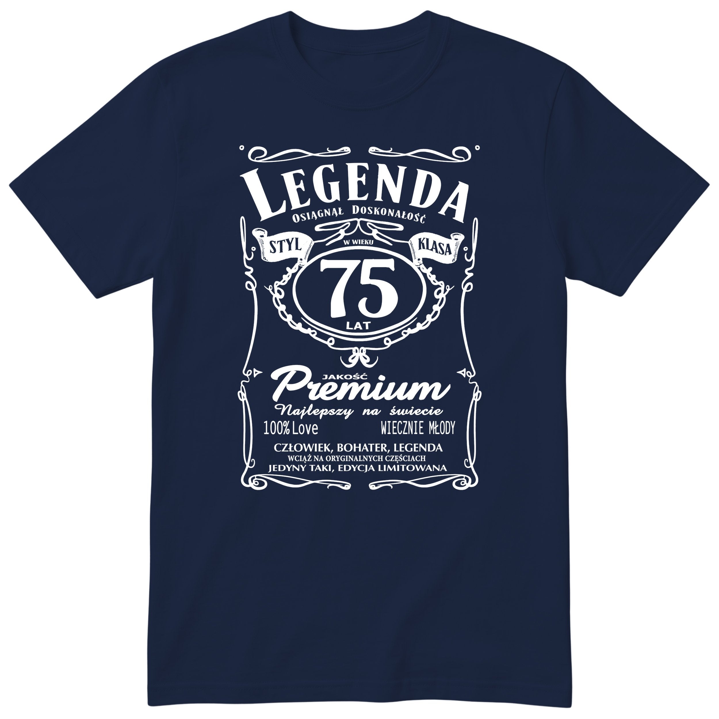 Koszulka Legenda 75 Lat - granatowa