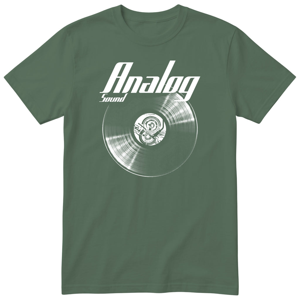 Olive Analog Sound Vinyl Records t-shirt - vinyl record print, gift for audiophiles and vinyl lovers, GitGraf