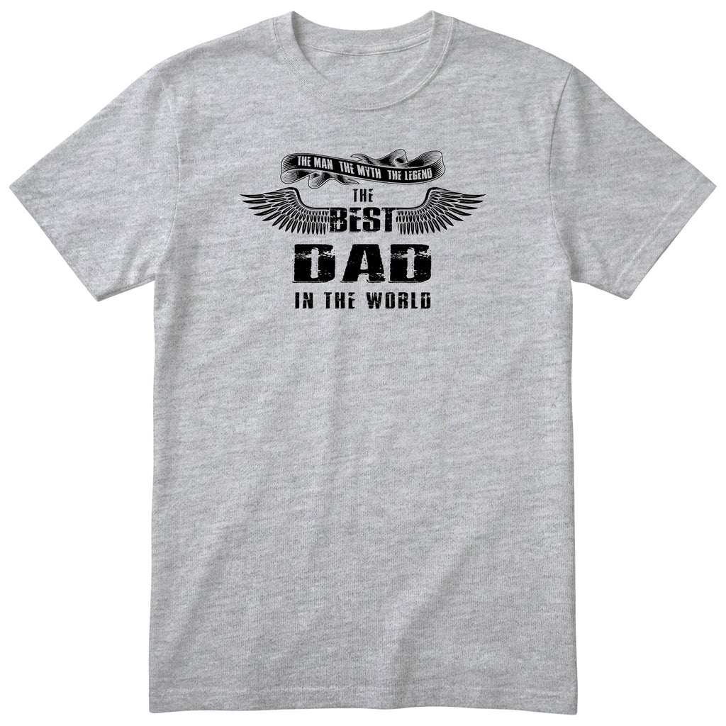 Best Dad in the World Wings T-Shirt - Heather Grey