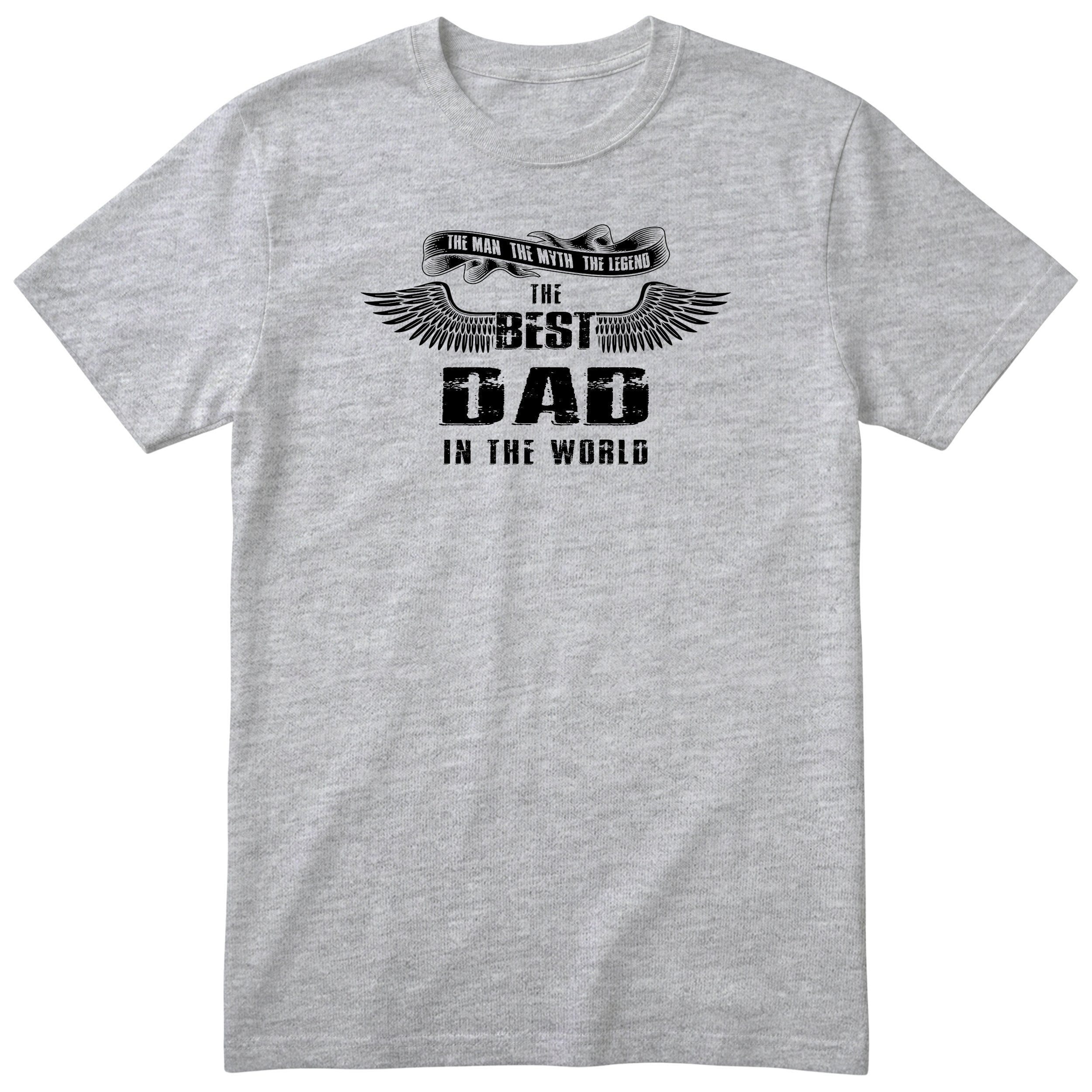 Best Dad in the World Wings T-Shirt - Heather Grey