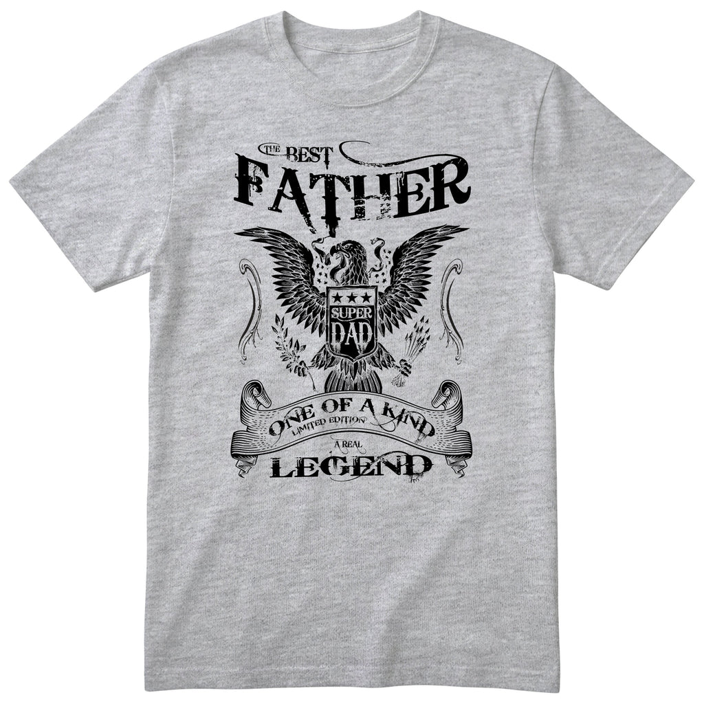 Best Father Super Dad Eagle T-Shirt - Heather Grey