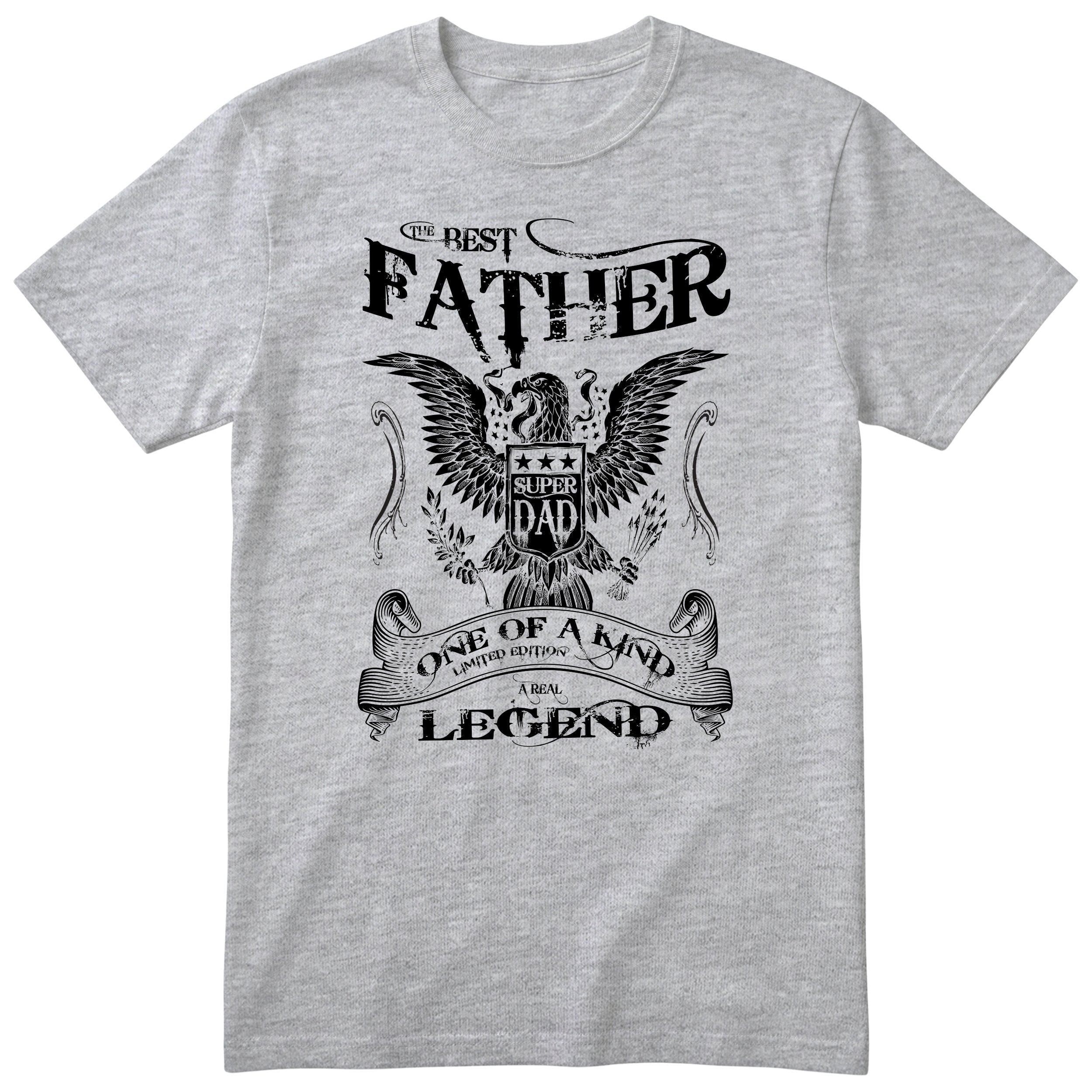 Best Father Super Dad Eagle T-Shirt - Heather Grey