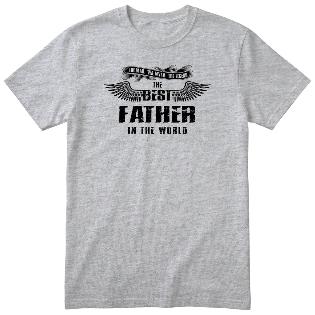 Best Father in the World Wings T-Shirt - Heather Grey