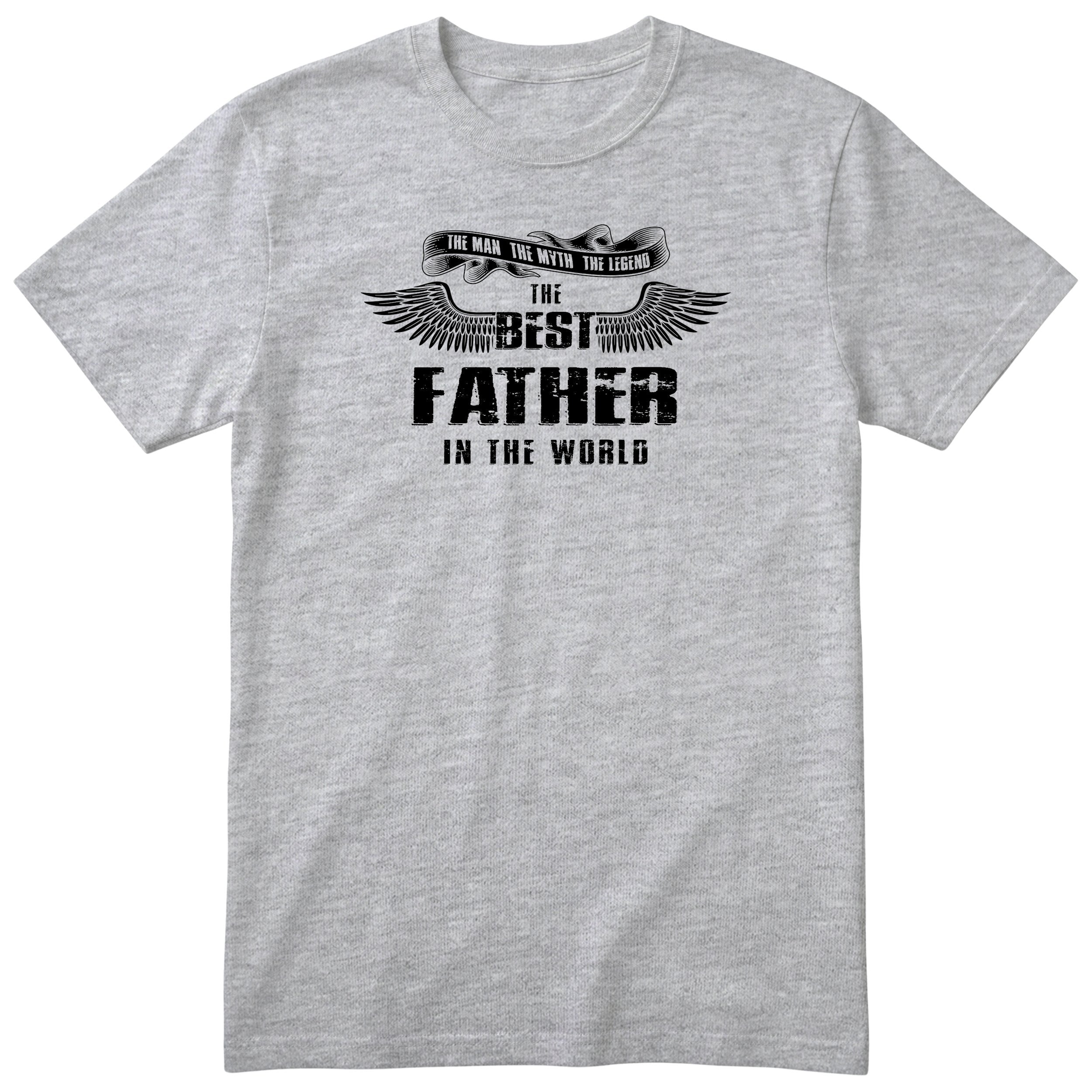 Best Father in the World Wings T-Shirt - Heather Grey