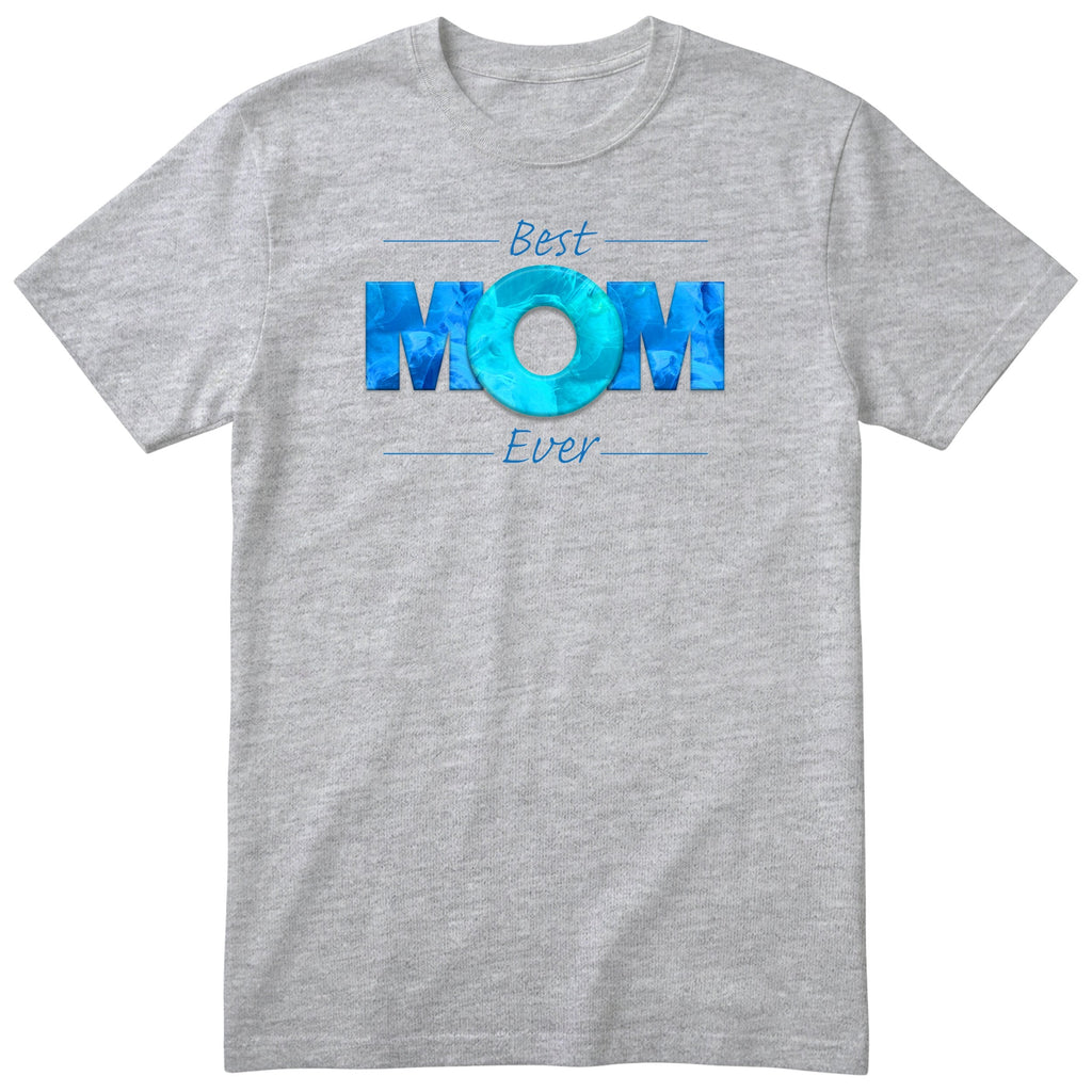 Best Mom Ever blue design t-shirt - heather grey