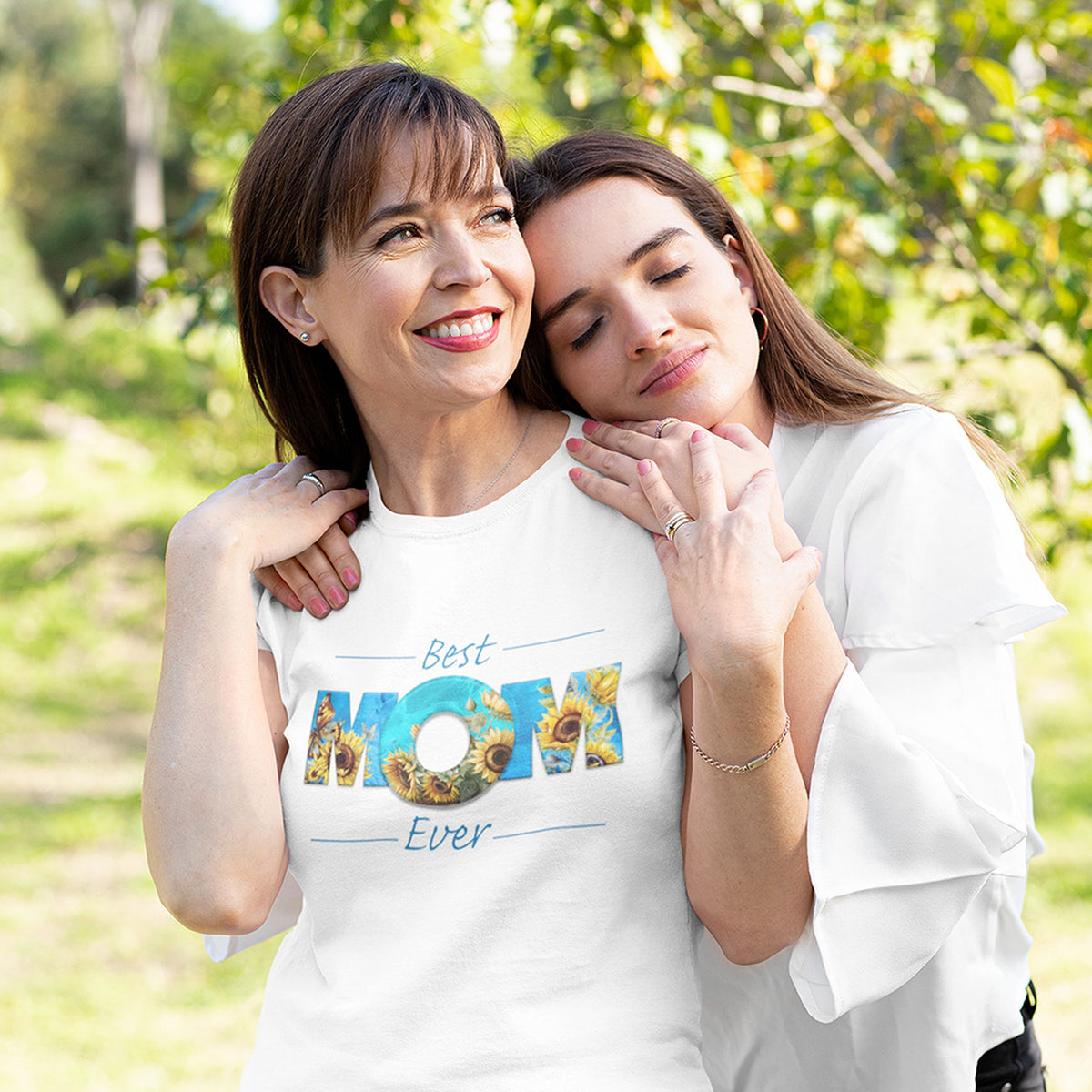 Best Mom Ever Sunflower Blue - Mother's Day T-Shirt for Her - lifestyle photo 4 of 4