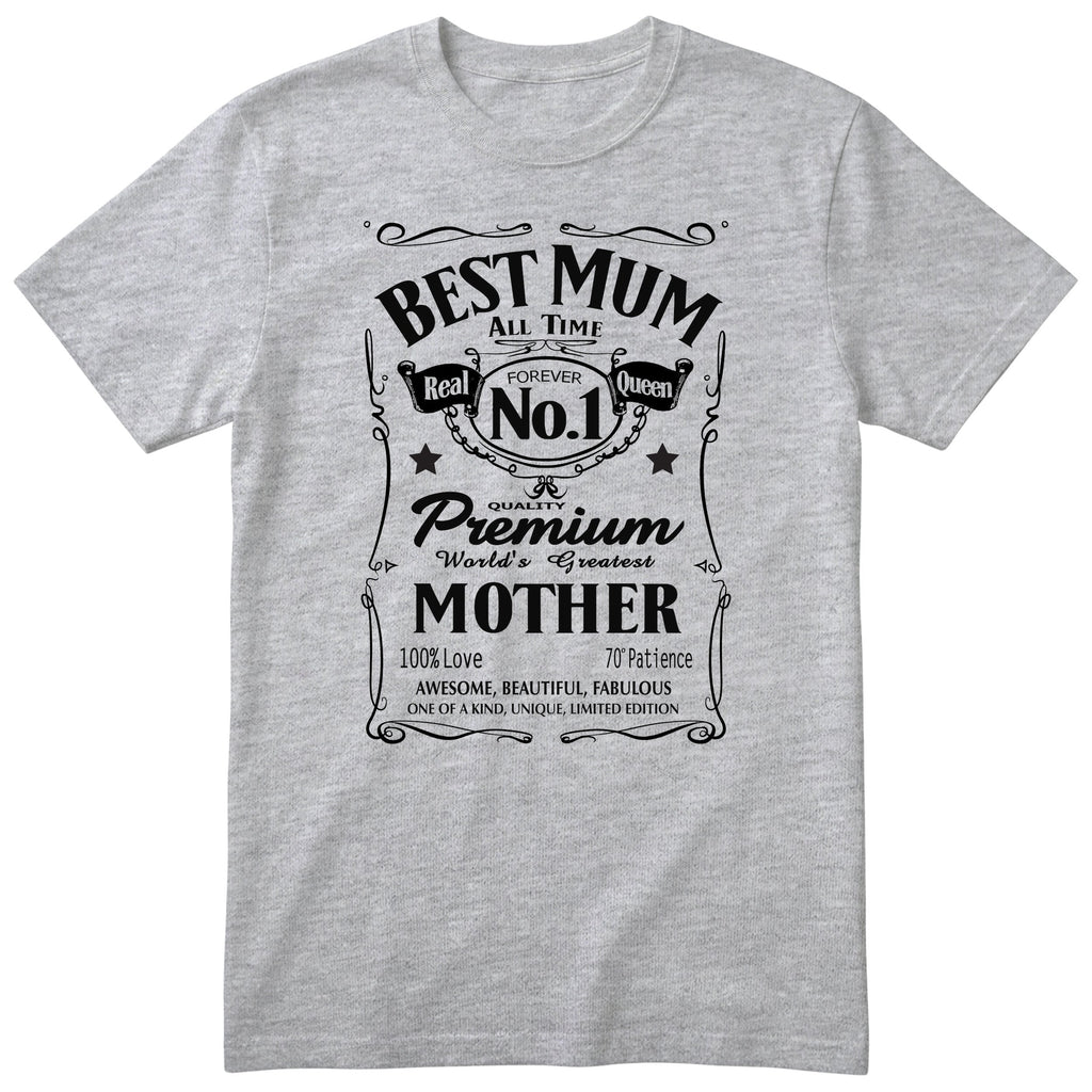 Best Mum Vintage Label - Heather Grey