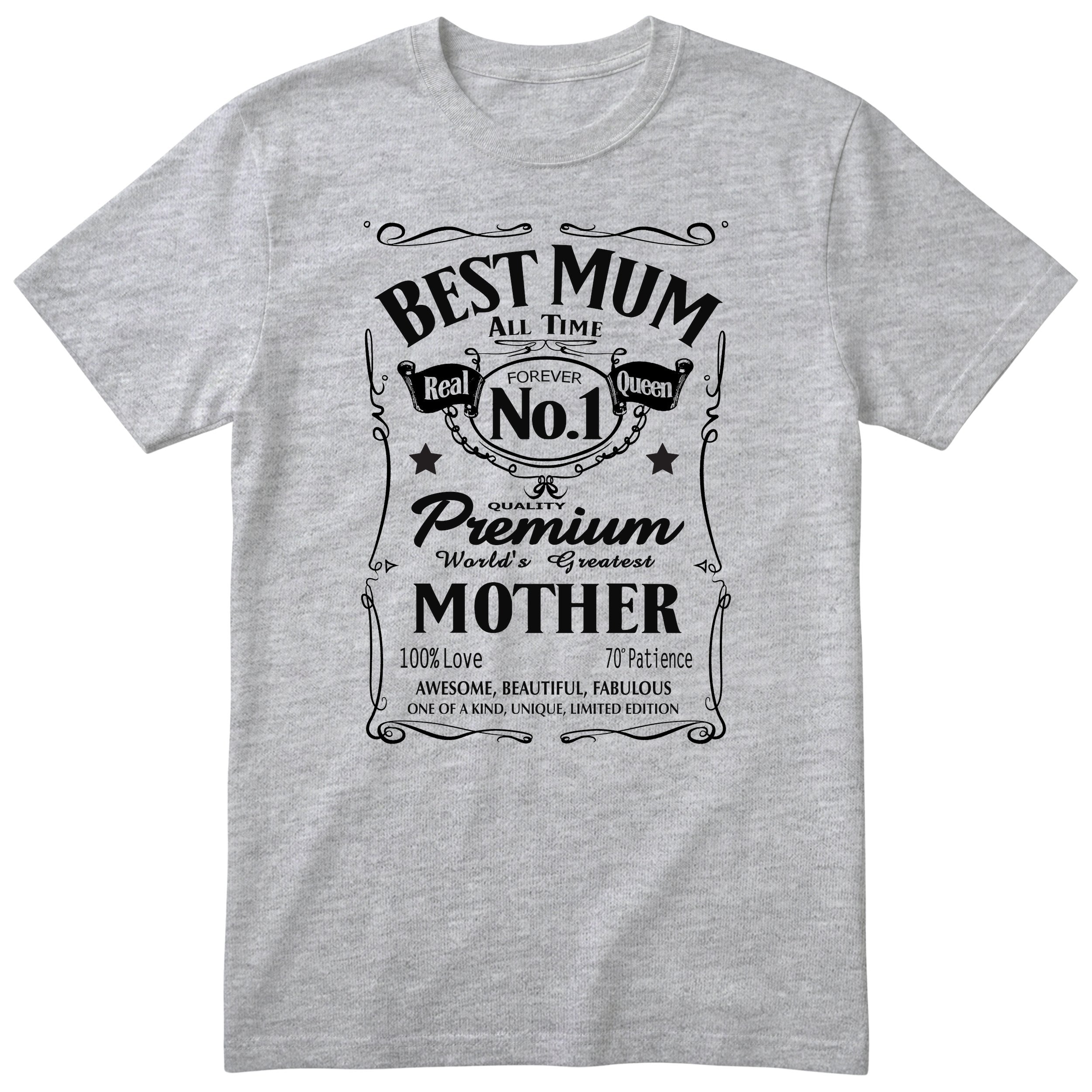 Best Mum Vintage Label - Heather Grey