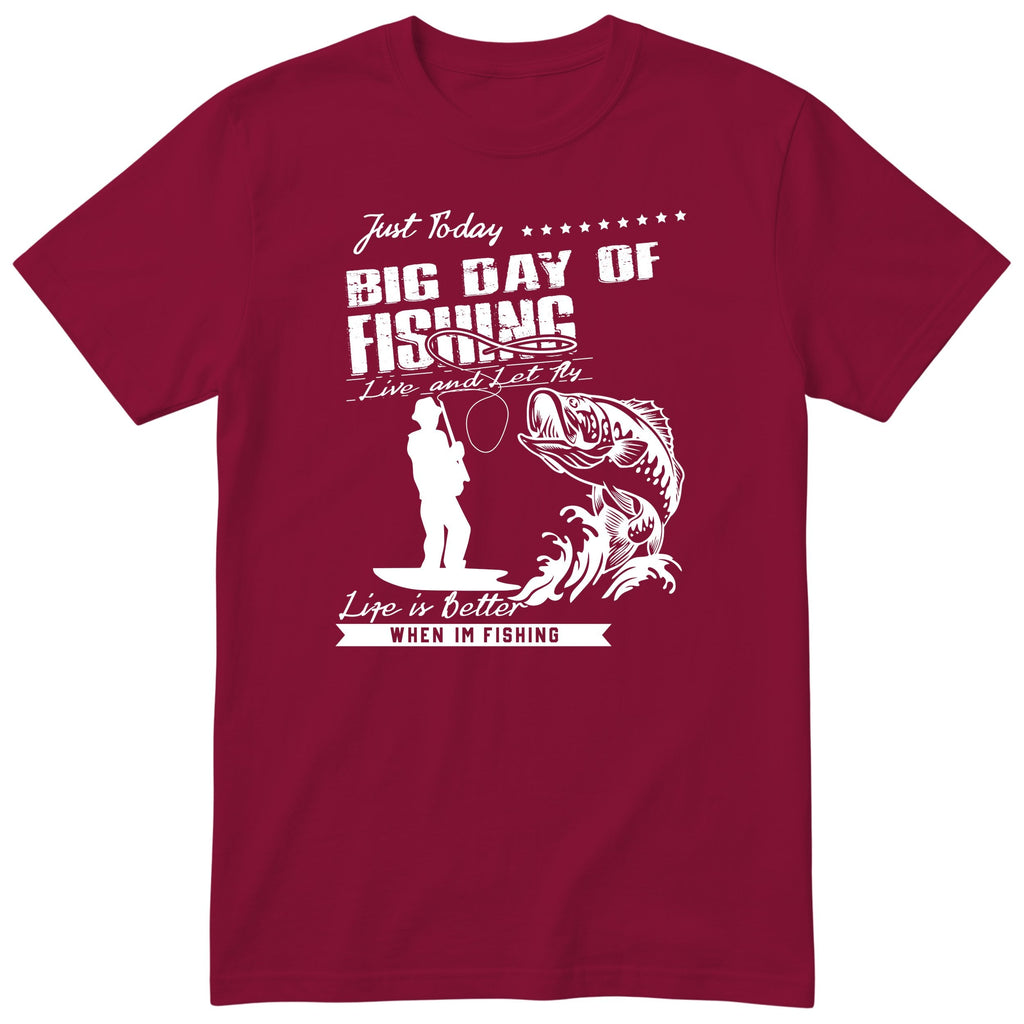 Big Day of Fishing angler tee burgundy