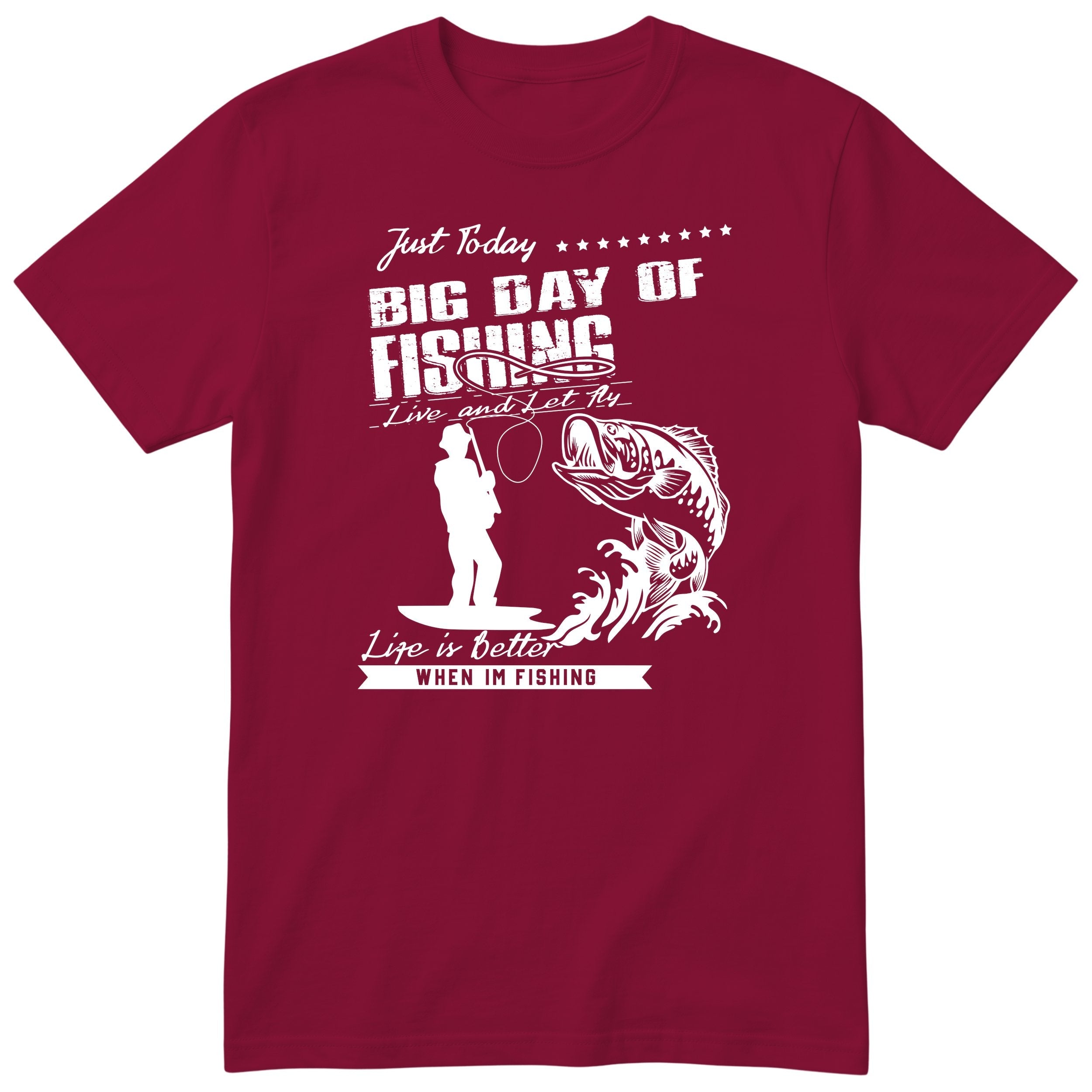Big Day of Fishing angler tee burgundy