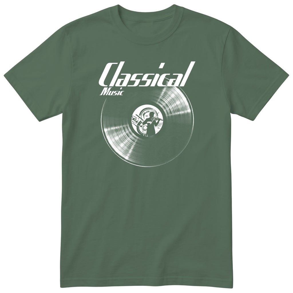 Olive Classical Music Vinyl Records t-shirt - vinyl record print, gift for classical music lovers, GitGraf