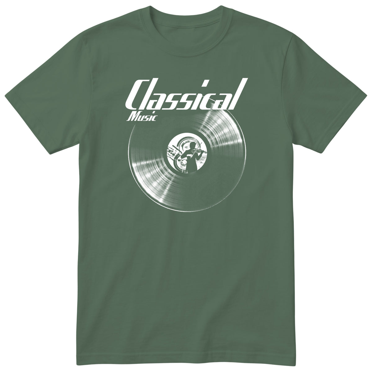 Olive Classical Music Vinyl Records t-shirt - vinyl record print, gift for classical music lovers, GitGraf
