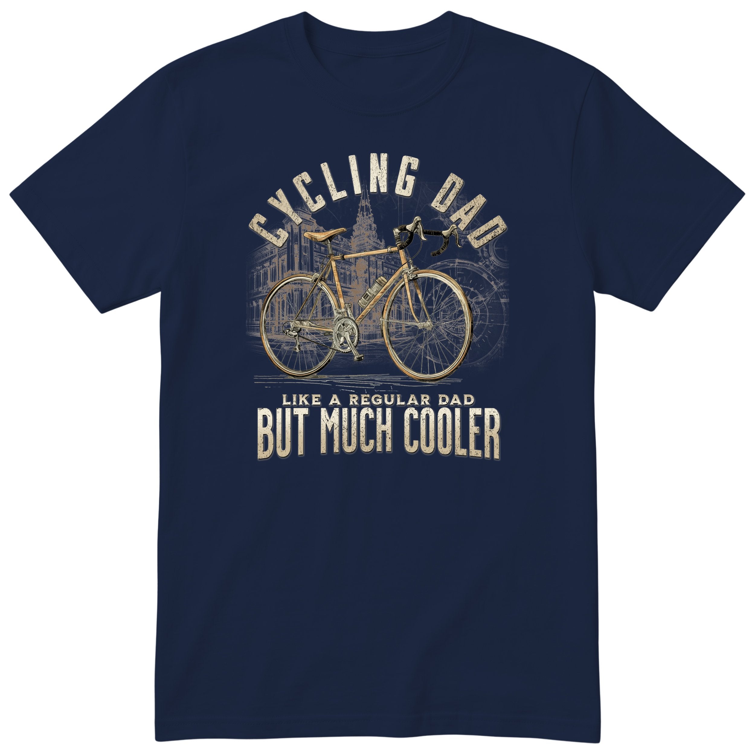 Cycling Dad Road Bike T-Shirt - Navy