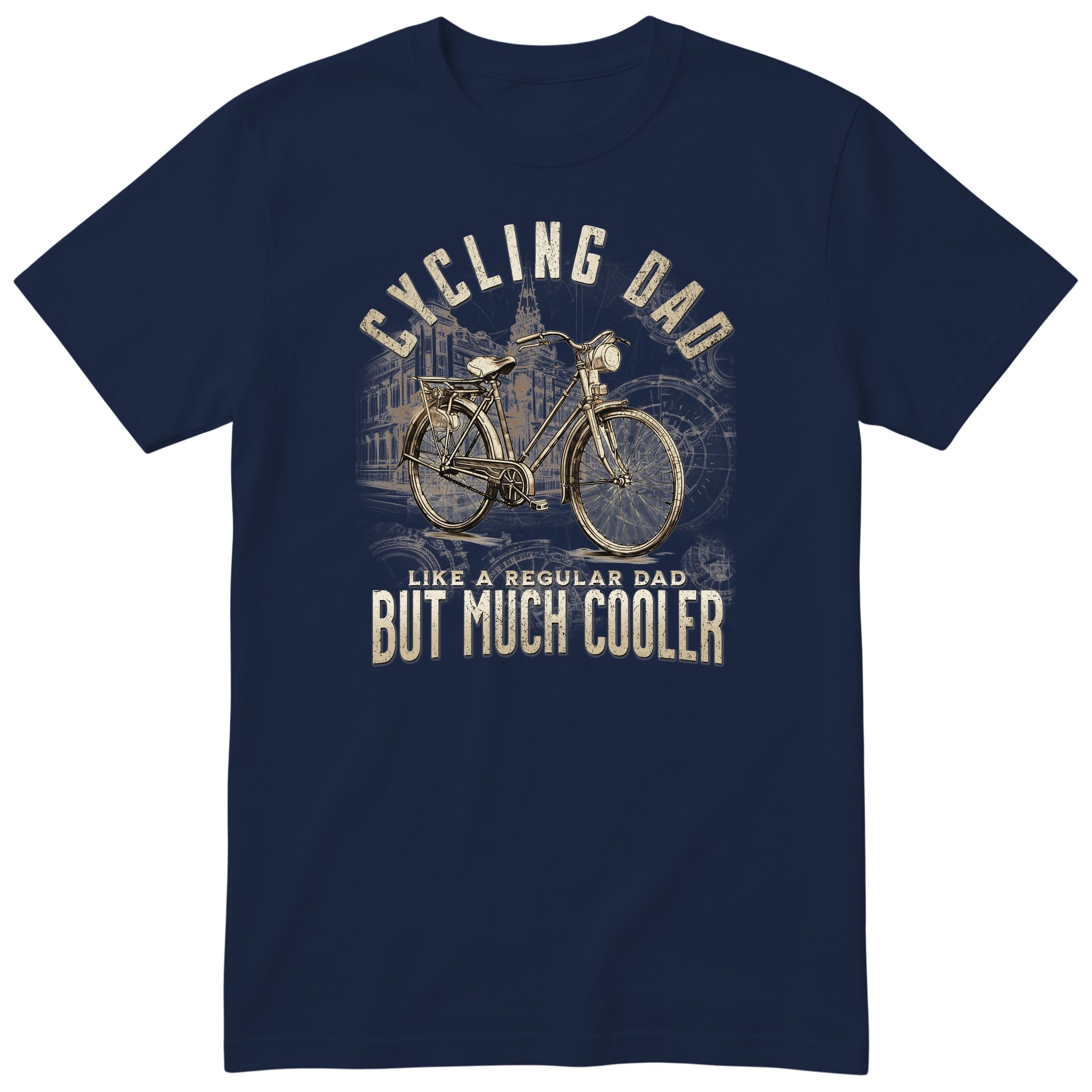 Cycling Dad Vintage Bike T-Shirt - Navy