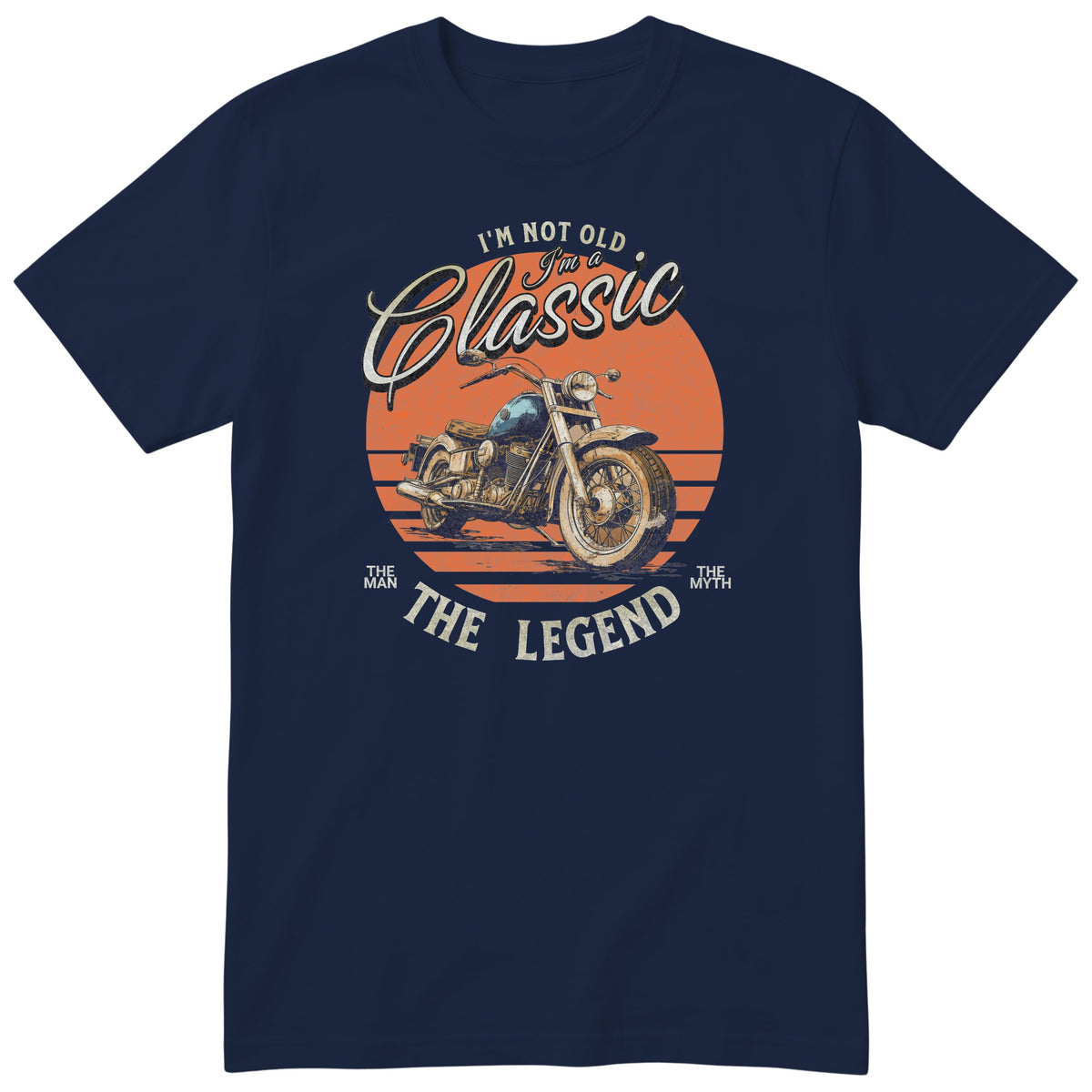 Navy I'm Not Old I'm a Classic t-shirt - biker birthday gift for him with a vintage motorcycle