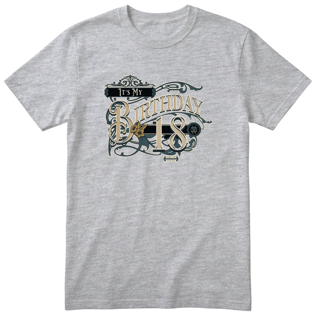 Its My Birthday 18 unisex vintage t-shirt Heather Grey