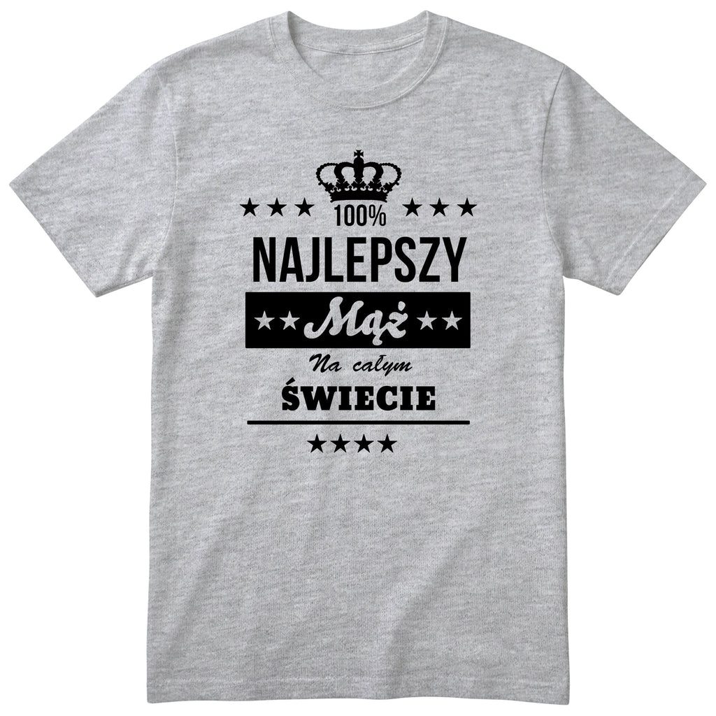 Koszulka Najlepszy Mąż Na Całym Świecie - kolor szary, prezent dla męża