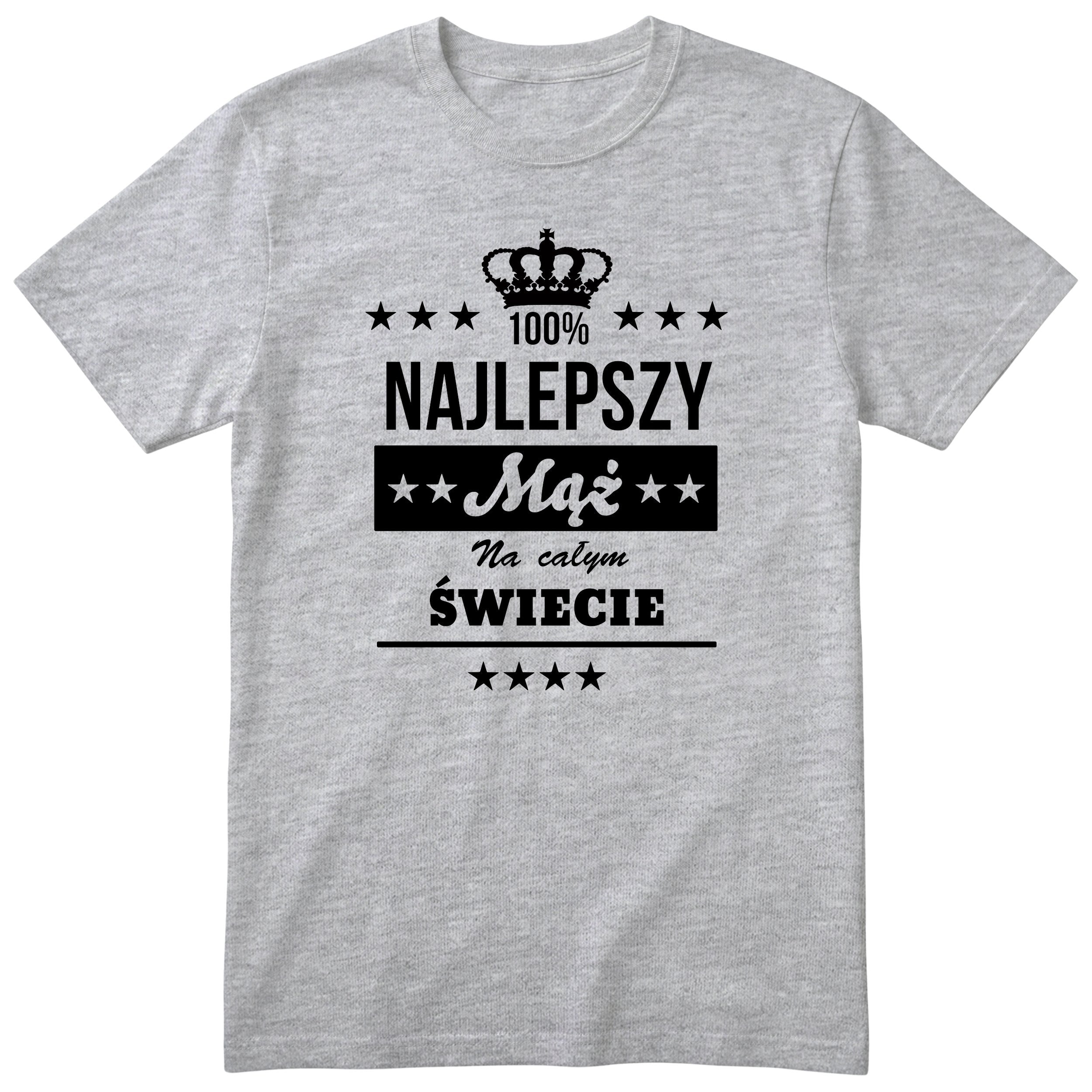 Koszulka Najlepszy Mąż Na Całym Świecie - kolor szary, prezent dla męża