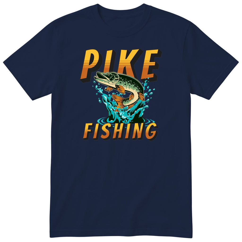 Pike Fishing T-Shirt - Gift for Anglers and Fishermen - Navy