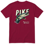 Pike Fishing T-Shirt - Predator Whisperer Angler Gift Tee - Burgundy