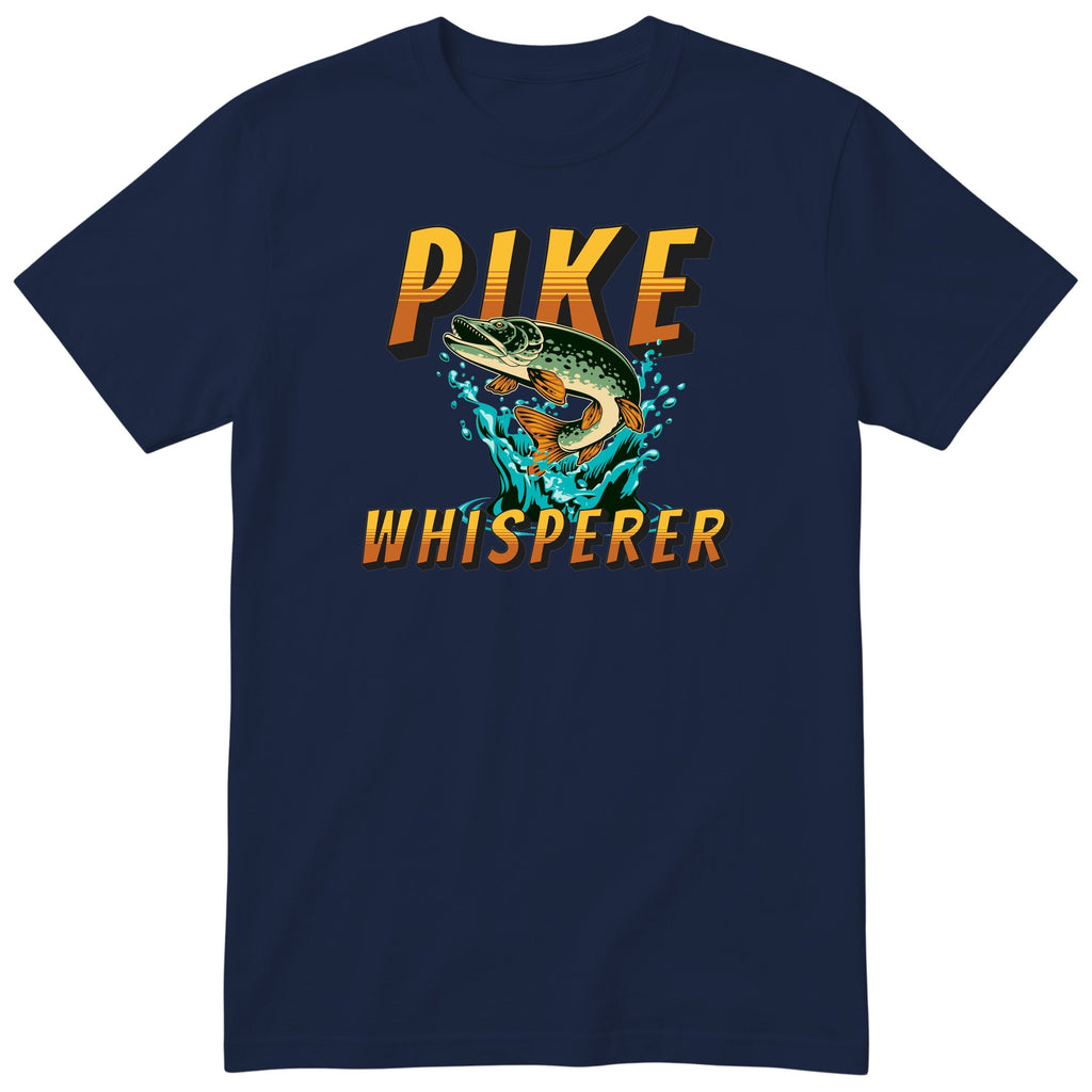Pike Whisperer T-Shirt | Funny Pike Fishing Gift for Anglers - Navy