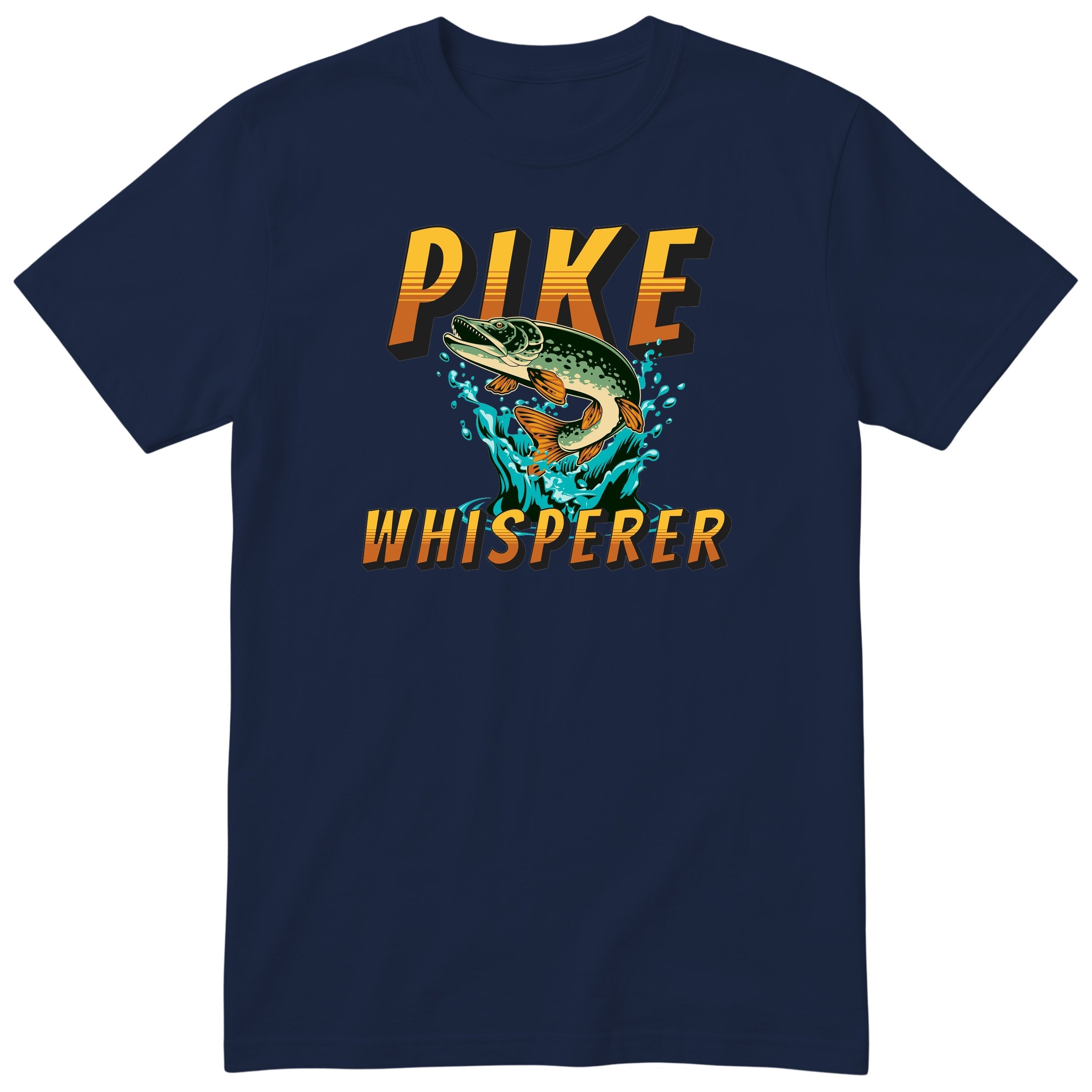 Pike Whisperer T-Shirt | Funny Pike Fishing Gift for Anglers - Navy