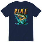 Pike Fishing T-Shirt | Angler Gift for Dad | Fisherman Tee - Navy