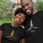 Pray T-Shirt - Christian Faith Tee with Praying Hands - lifestyle photo 4 of 9