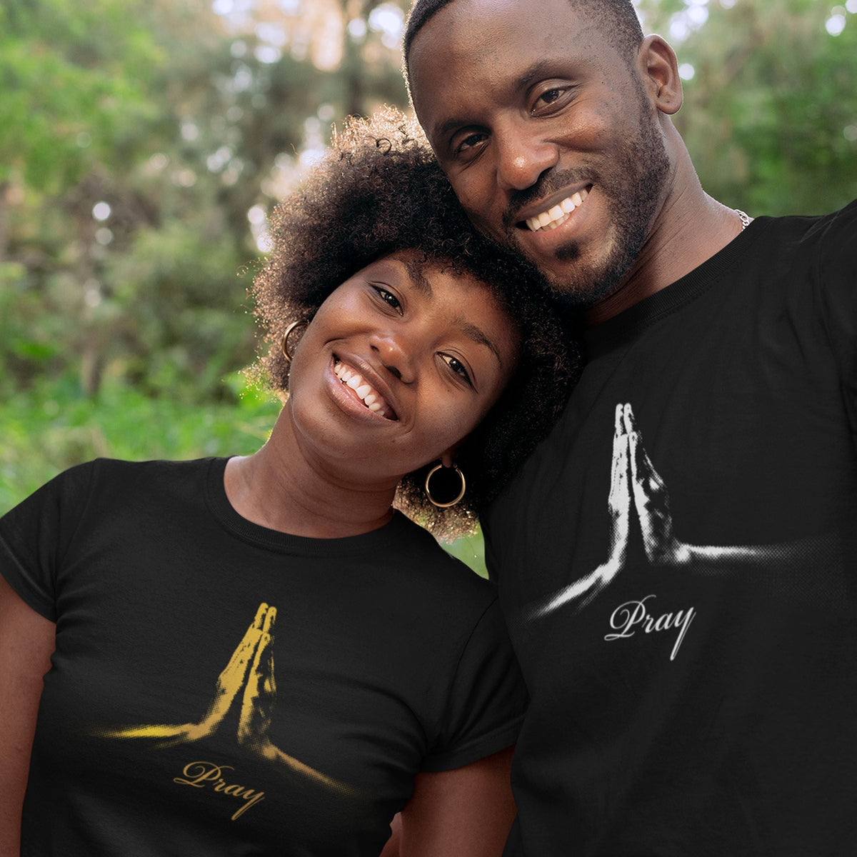 Pray T-Shirt - Christian Faith Tee with Praying Hands - lifestyle photo 4 of 9