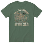 Olive Cycling Grandad T-Shirt t-shirt - vintage road bike with drop handlebars, warm sepia tones, gift for grandad