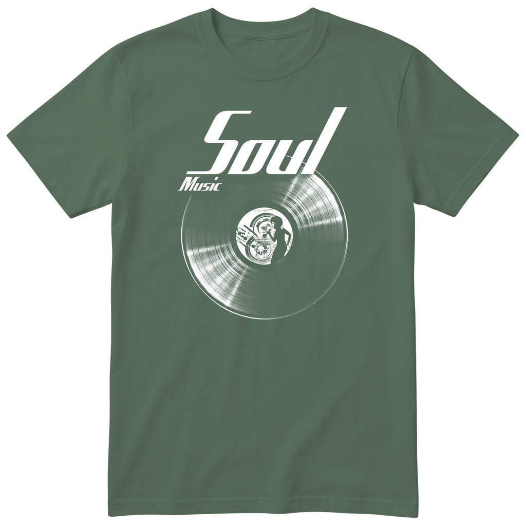 Olive Soul Music Vinyl Records t-shirt - vinyl record print, gift for soul fans, GitGraf