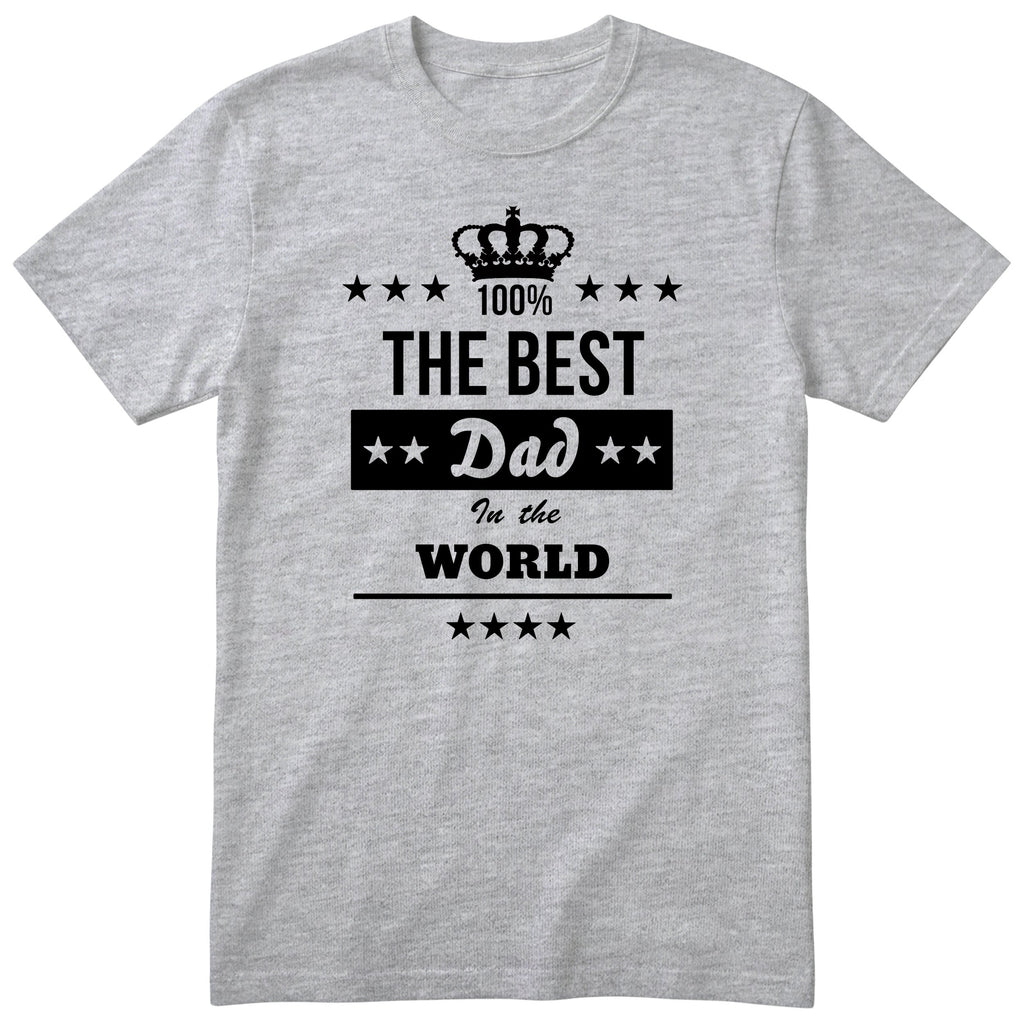The Best Dad in the World T-Shirt - Heather Grey
