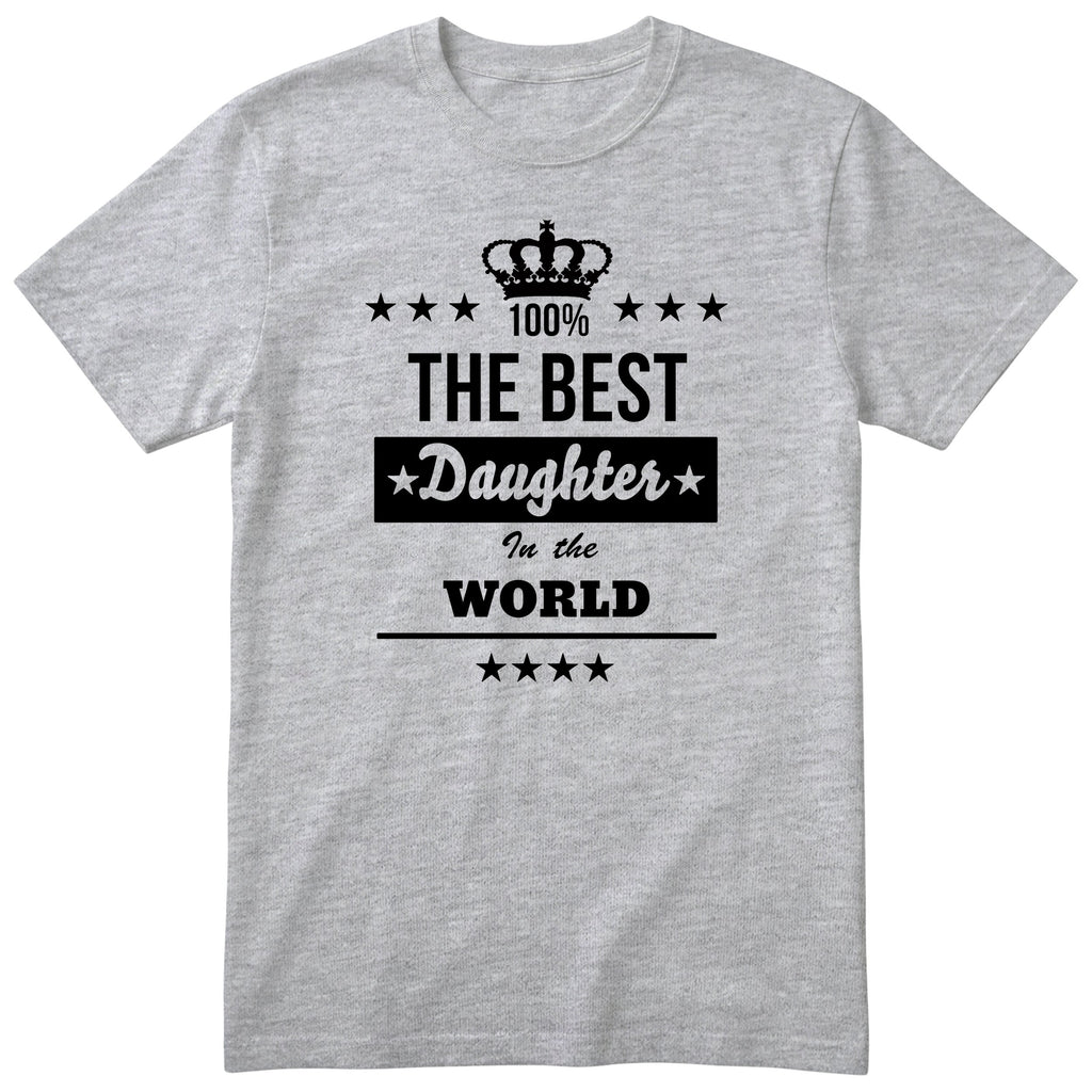 The Best Daughter In The World t-shirt - one-colour crown badge design, gift for daughter