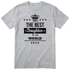 The Best Daughter In The World t-shirt - one-colour crown badge design, gift for daughter