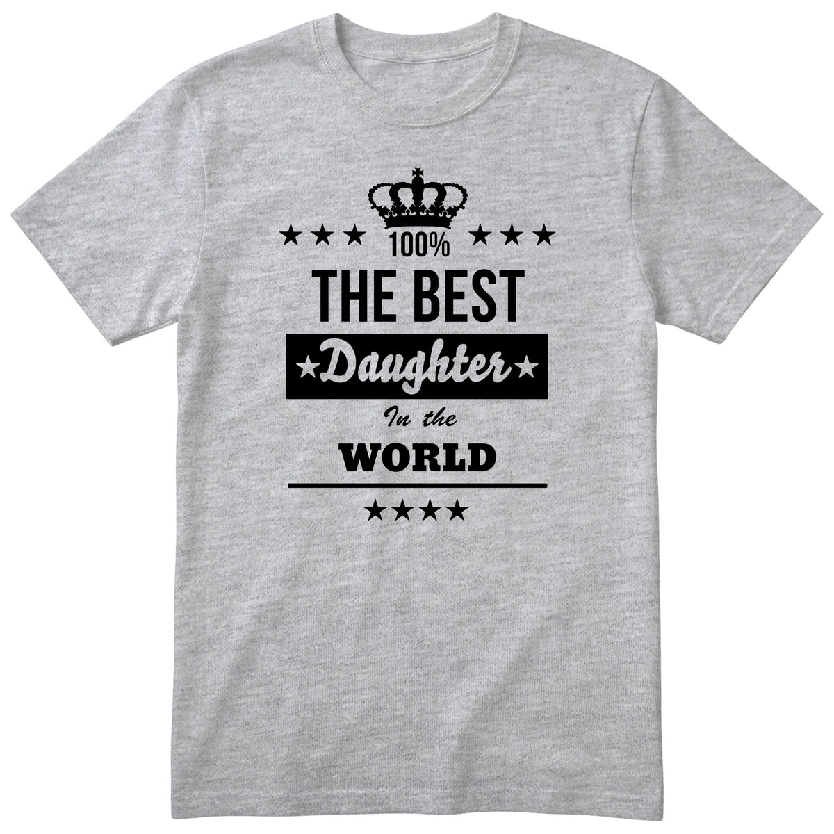 The Best Daughter In The World t-shirt - one-colour crown badge design, gift for daughter