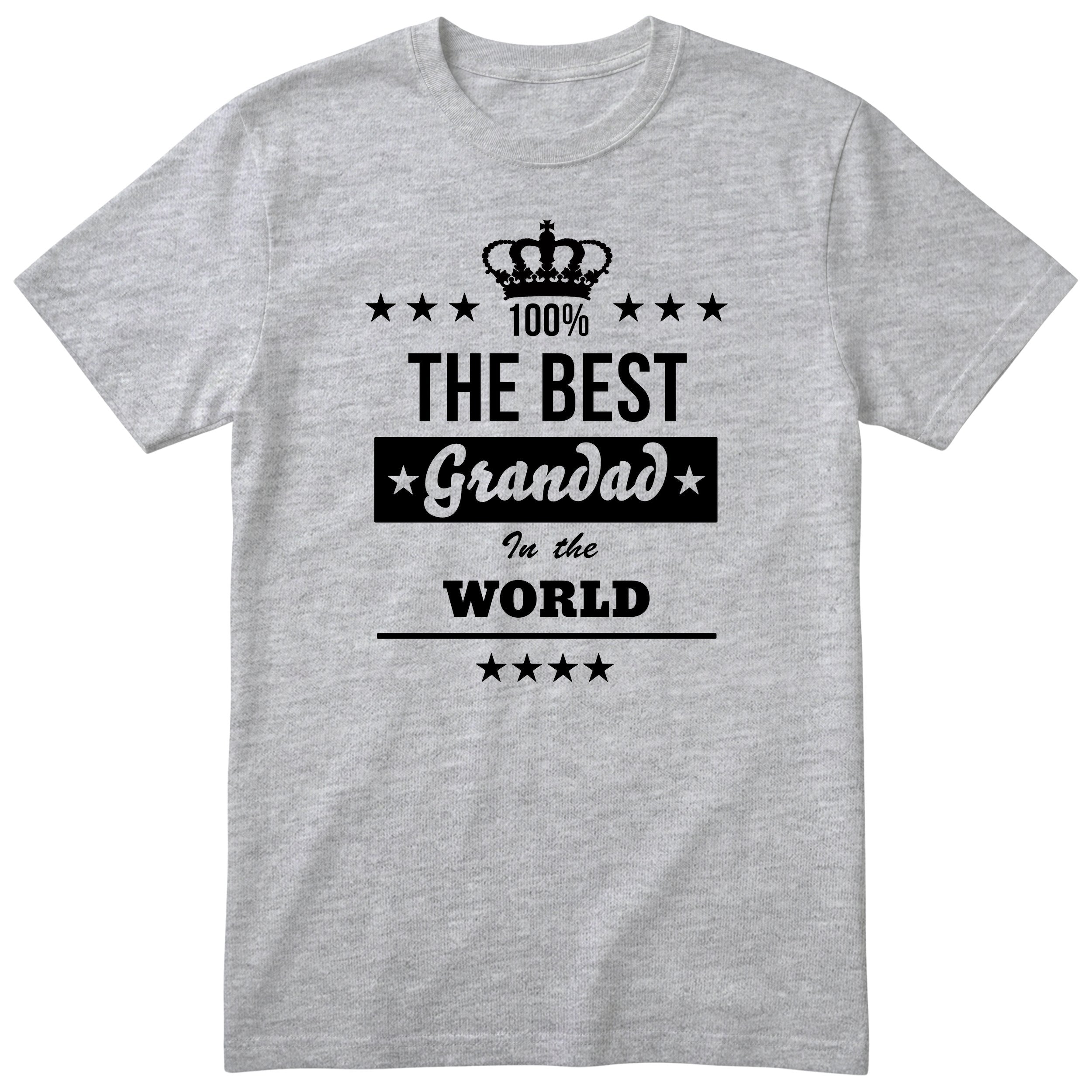 The Best Grandad In The World t-shirt - heather grey, funny gift from grandkids
