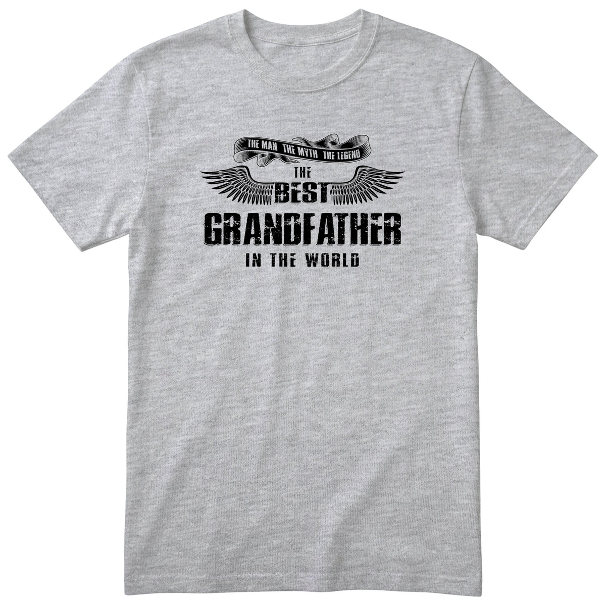 Heather Grey The Best Grandfather In The World wings t-shirt - the man, the myth, the legend, gift for grandfather