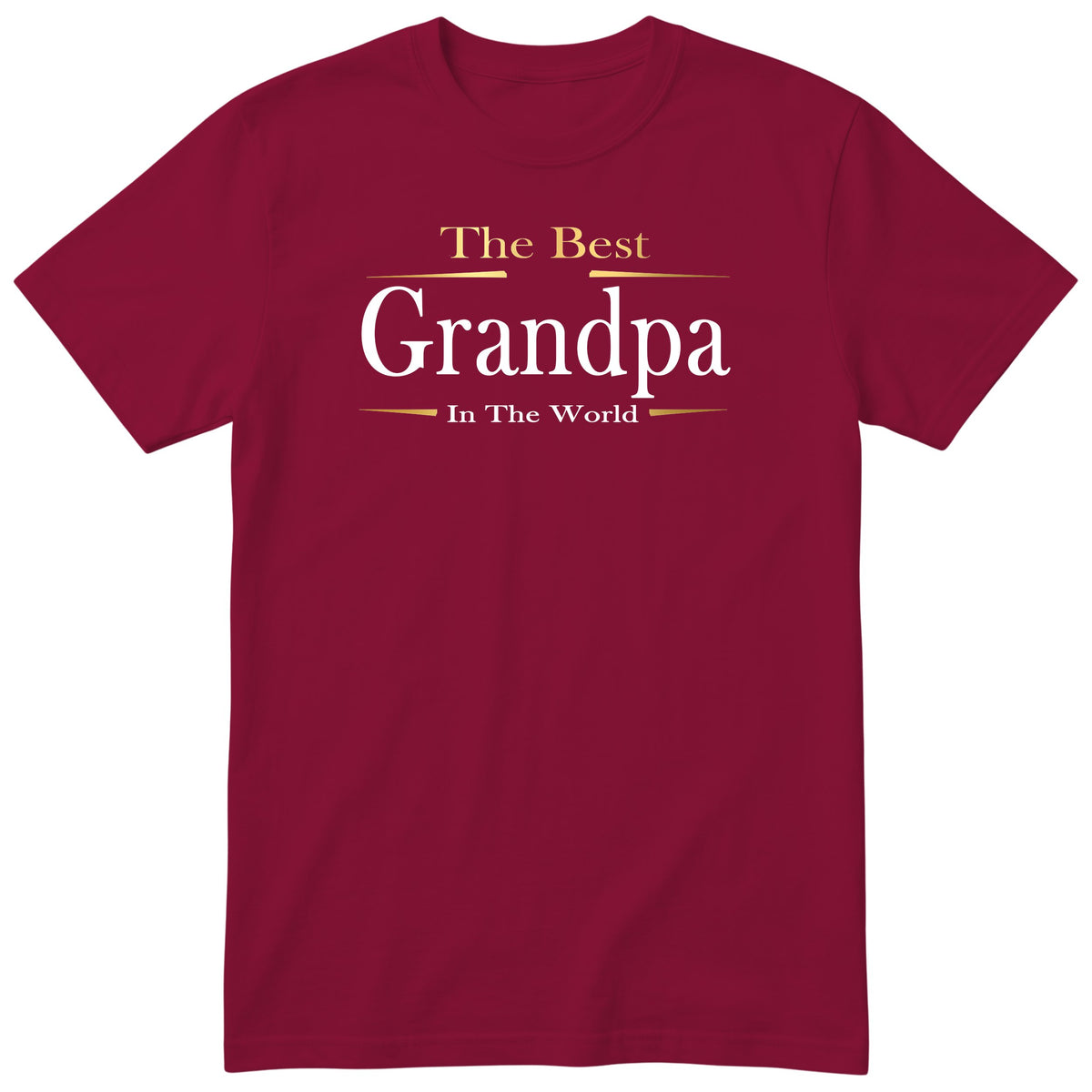 Burgundy The Best Grandpa In The World Exclusive t-shirt with gold lettering - family gift for grandpa, English print