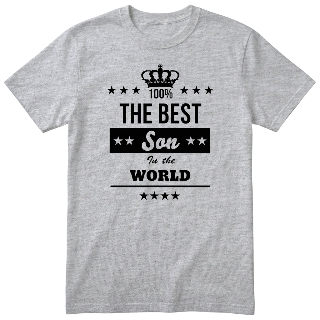 The Best Son In The World t-shirt - one-colour crown badge design, gift for son