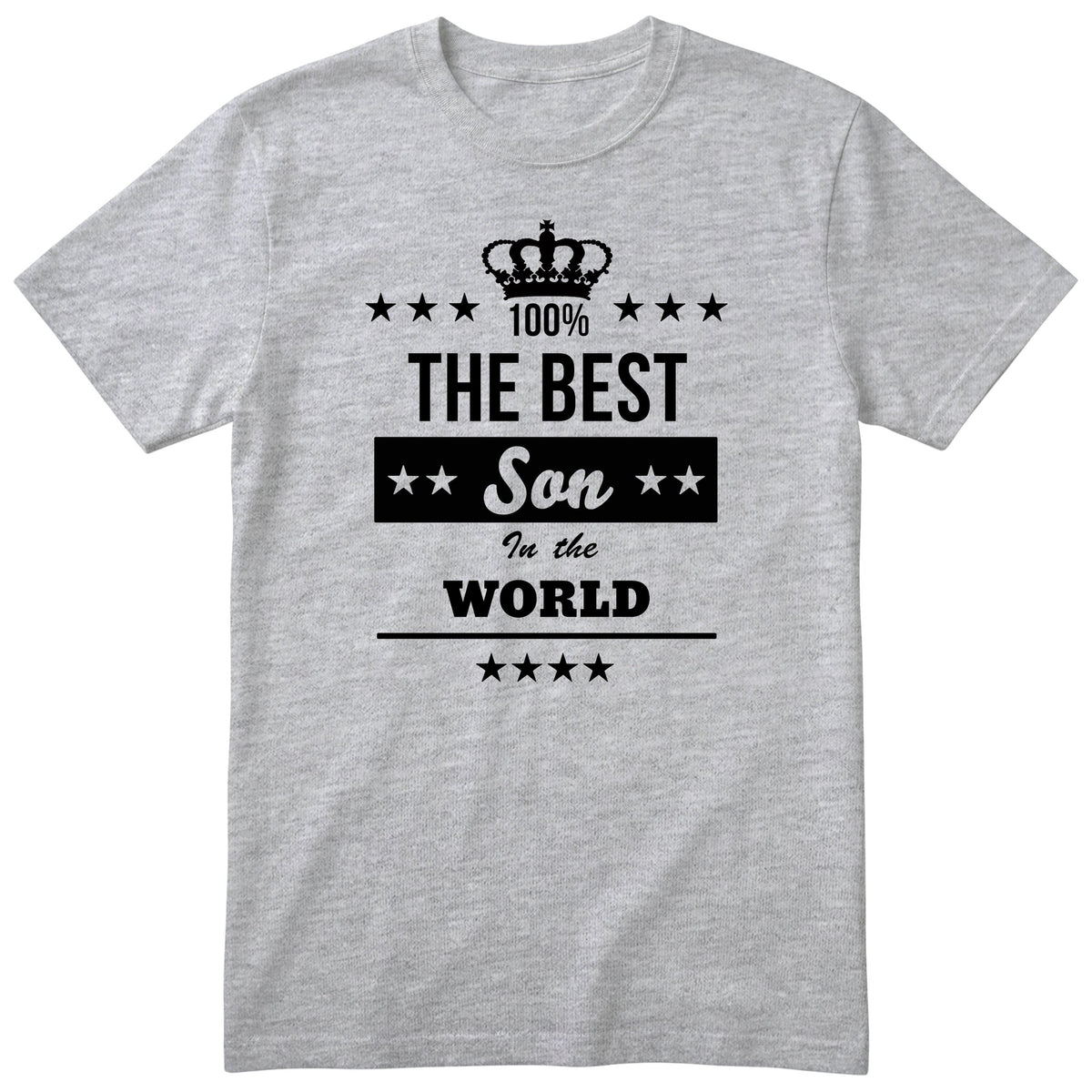 The Best Son In The World t-shirt - one-colour crown badge design, gift for son