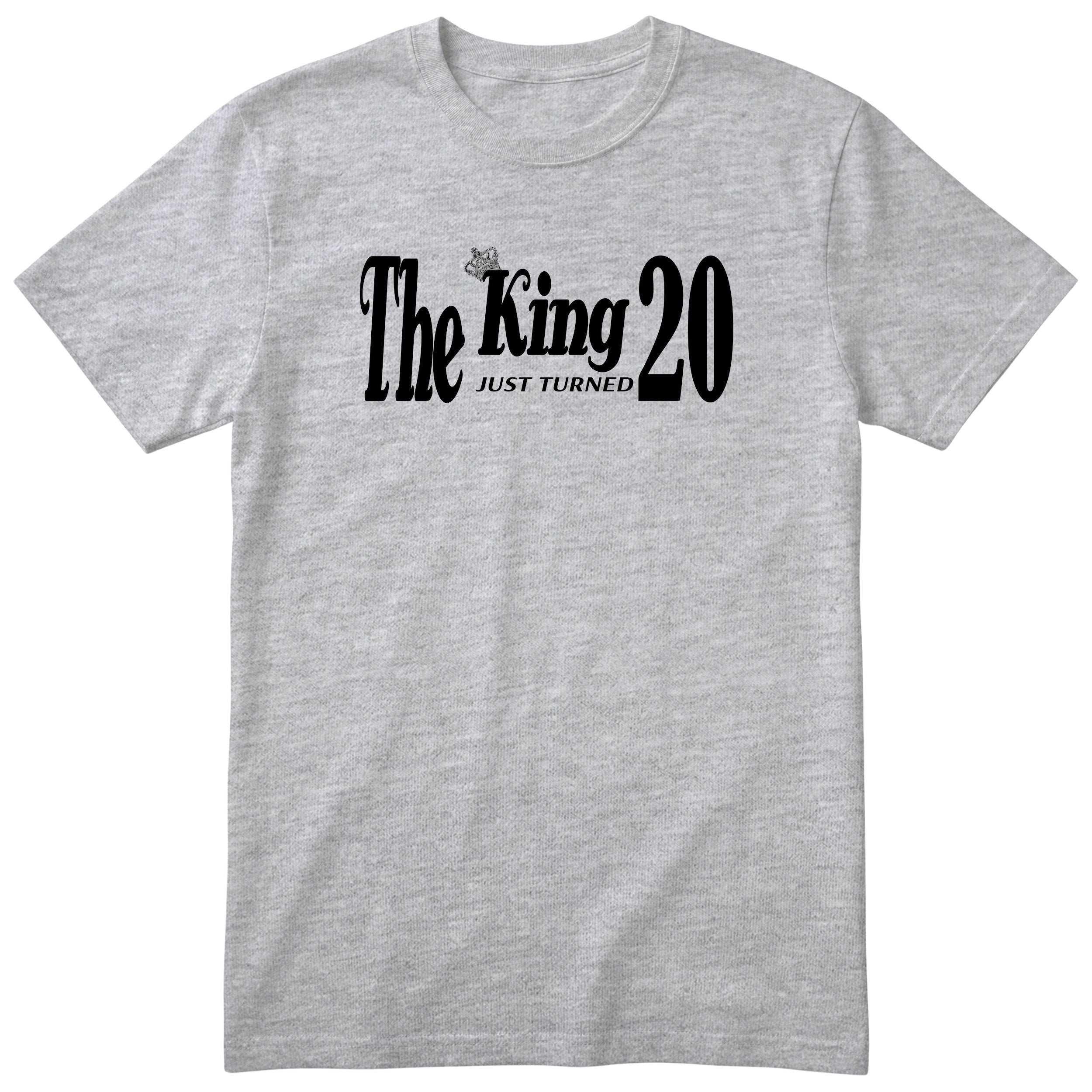 The King Just Turned 20 t-shirt - 20th birthday gift for him with a crown