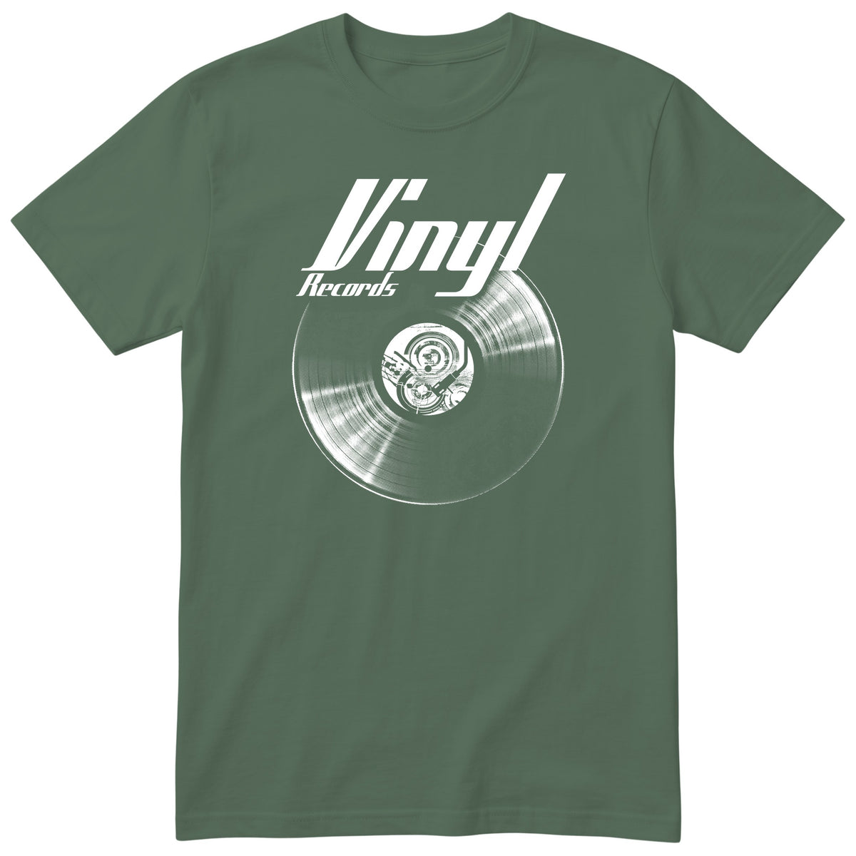 Olive Vinyl Records t-shirt - vinyl record print, gift for vinyl lovers, GitGraf