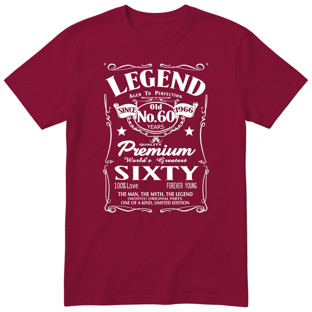 Koszulka na 60 Urodziny dla Mężczyzny – Legend Retro Label | Śmieszny Prezent