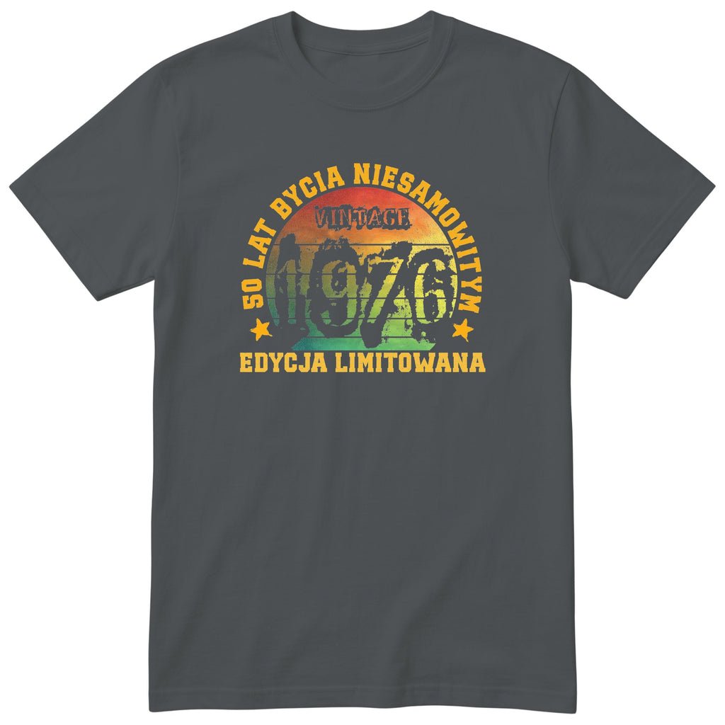 Koszulka Rok 1976 50 Lat Bycia Niesamowitym - grafitowa