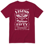Koszulka na 50 Urodziny dla Mężczyzny – Legend Retro Label | Śmieszny Prezent
