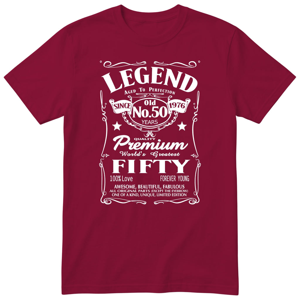Legend Aged to Perfection 50th Birthday T-Shirt Women - burgundy