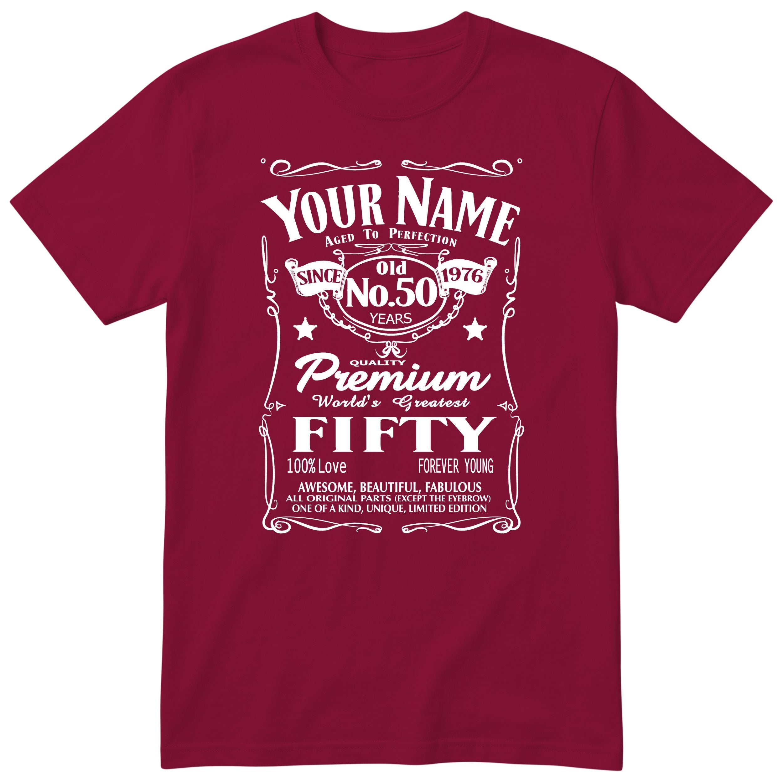 Personalised 50th Birthday T-Shirt Women Fabulous at Fifty